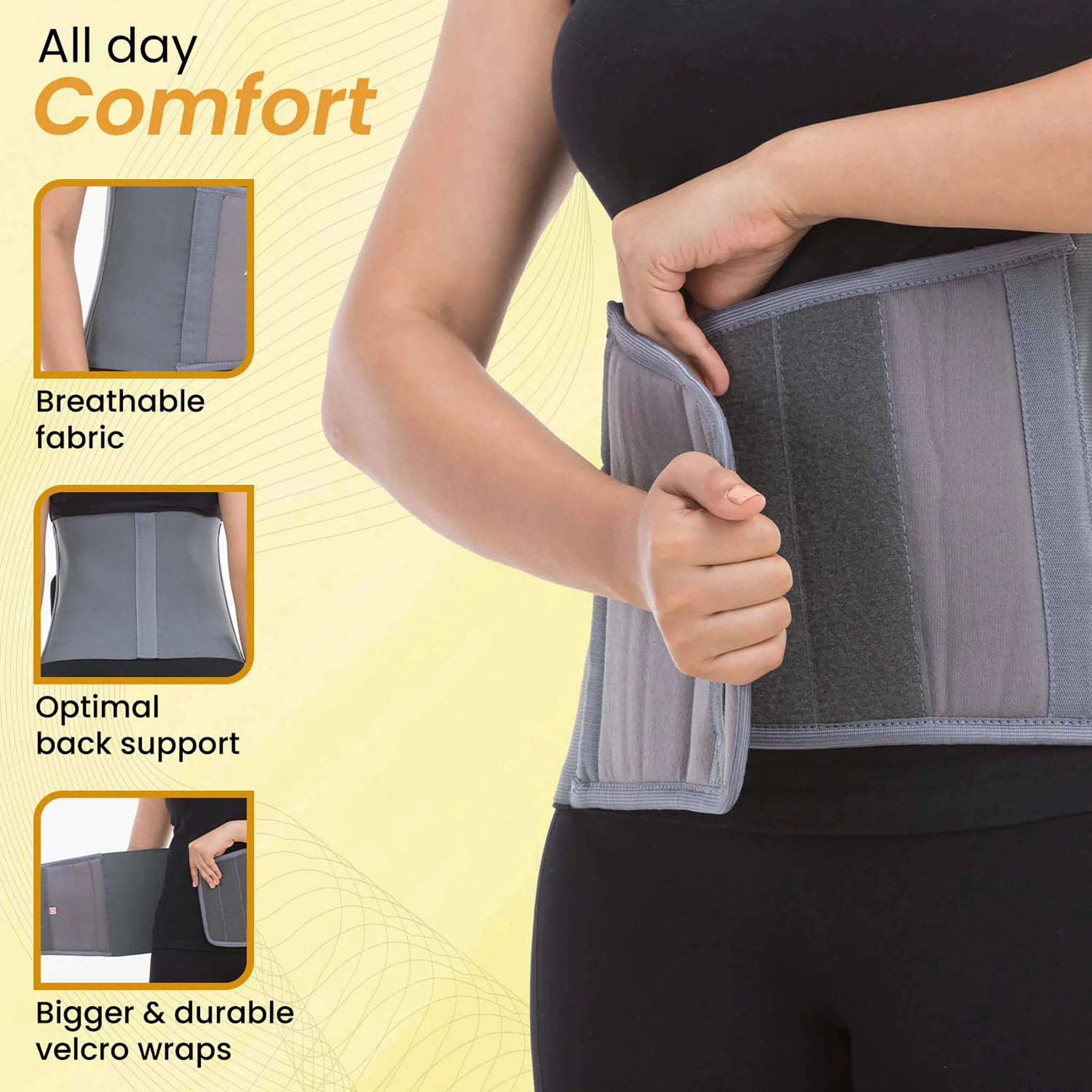Abdominal Belt, For Men And Women, Large, Grey - Image 4