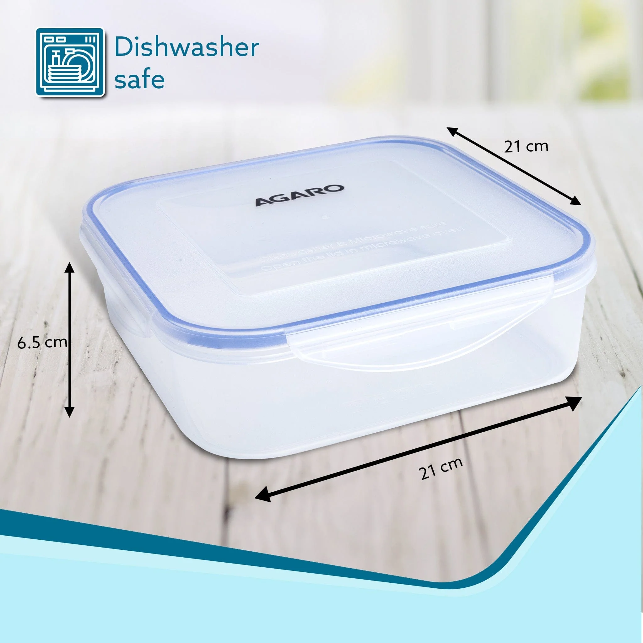 Airtight  Container, Food Storage Container With Lid, Multipurpose Kitchen Container, Rectangular Plastic Body, Leak Proof, BPA Free, Capacity 2.6L Each, Pack of 2 - Image 6