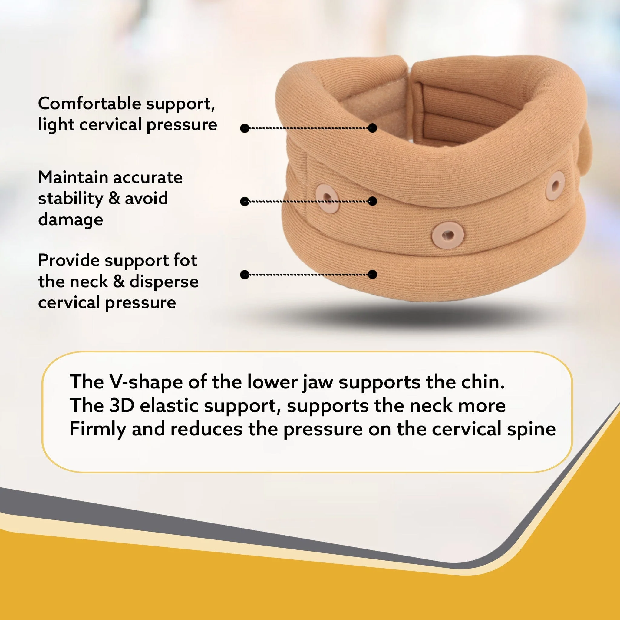AGARO Cervical Collar Spondylitis Neck Support, Adjustable Neck Brace With Extra Support, Relieves Pain, Stress & Pressure in Spine, Extra Large, Beige - Image 5