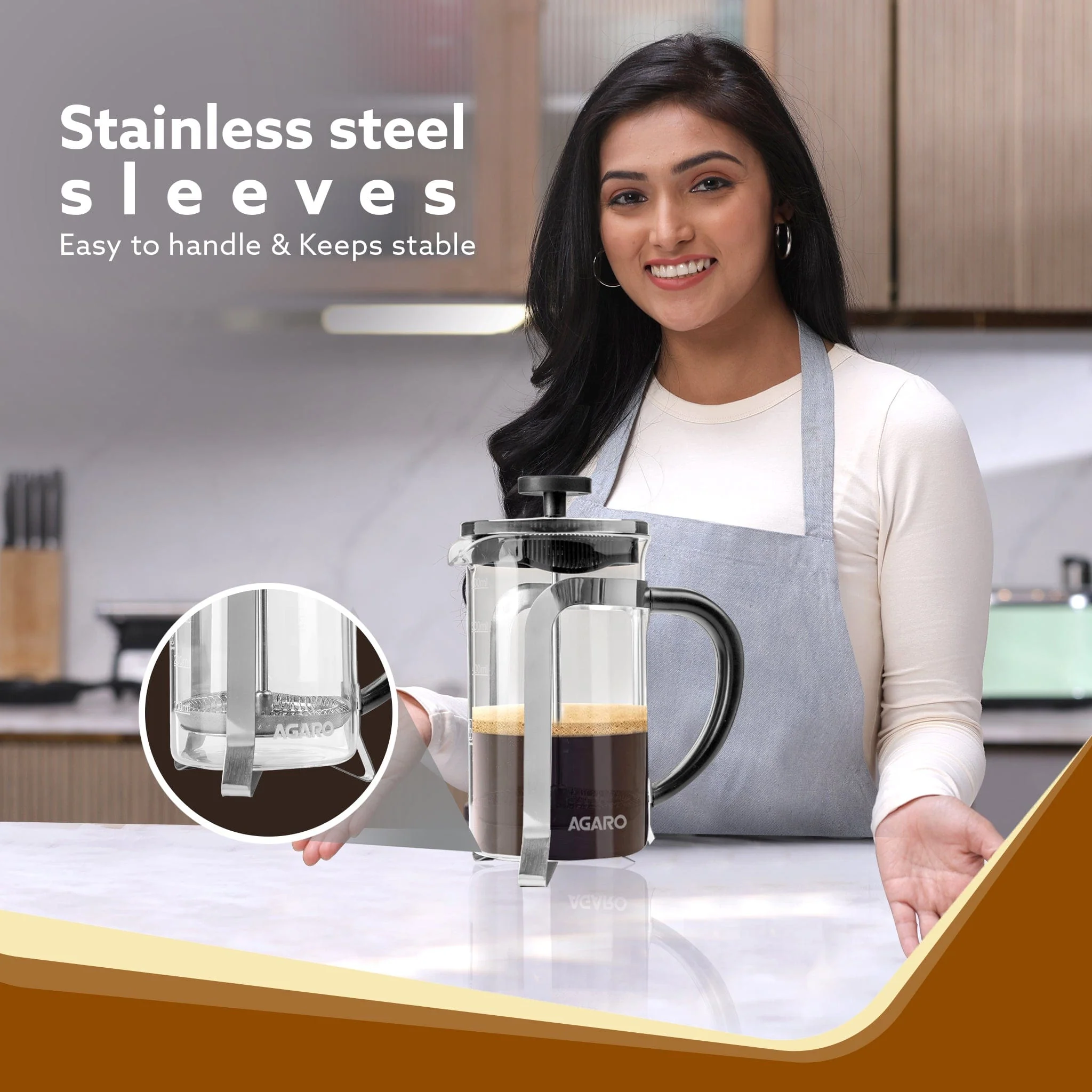 Classic French Press Coffee And Tea Maker, 600Ml - Image 4