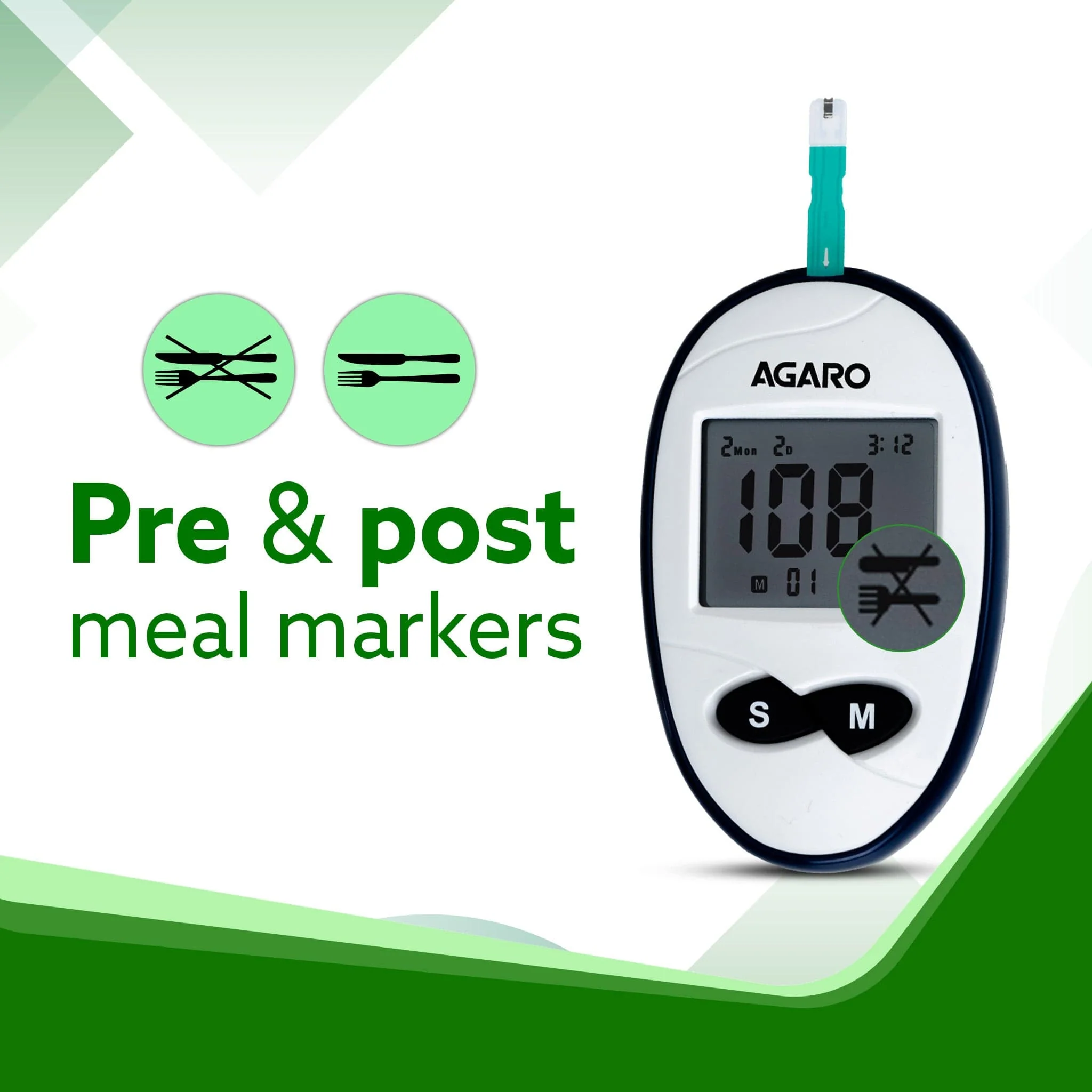AGARO Glucometer, Blood Glucose Monitoring System with 10pcs Strips & Lancets, Glucometer Machine, Instant Blood Sugar Test at Home, Fast Blood Sugar Testing Device, Simple & Accurate, GLM-76 - Image 6