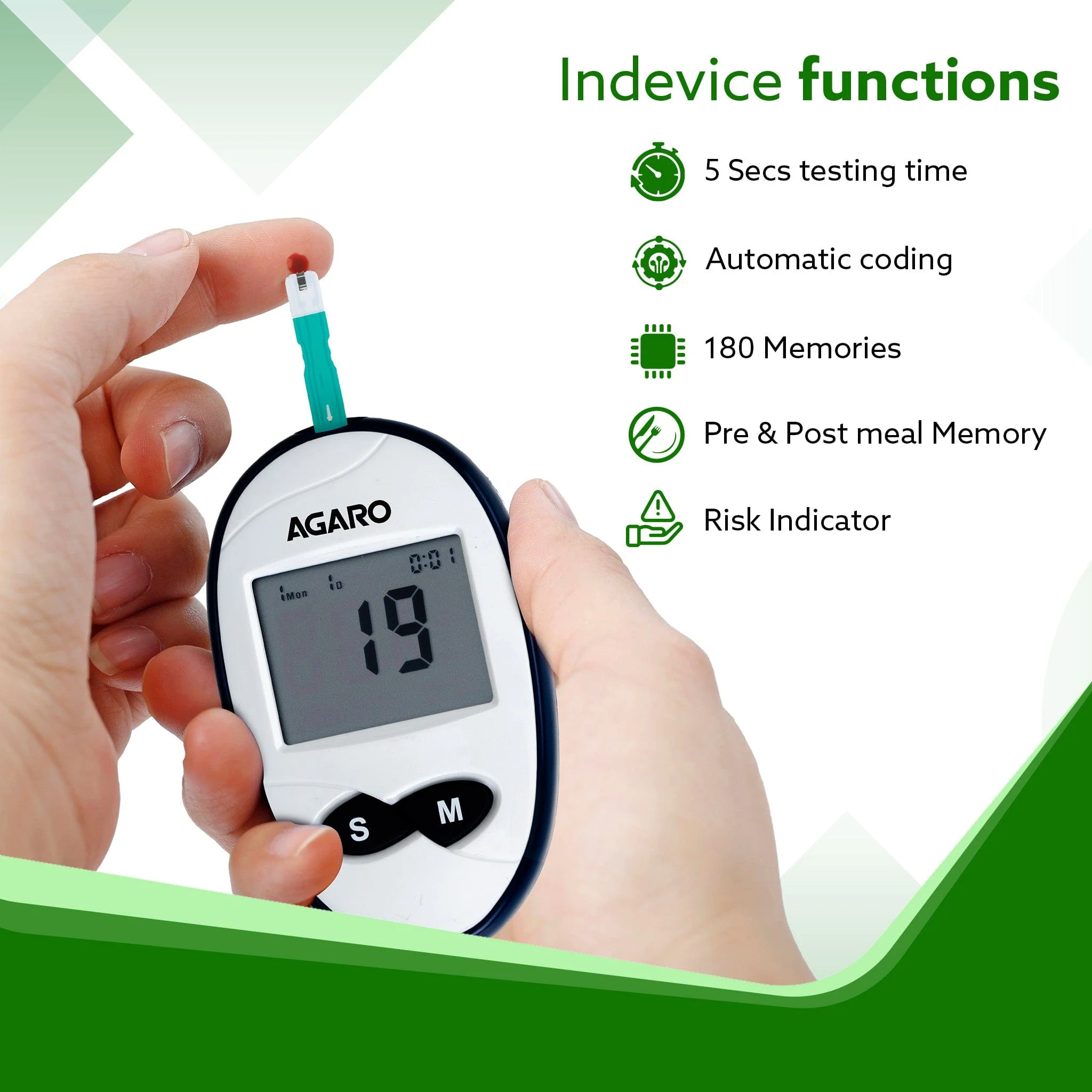 Glucometer, Blood Glucose Monitoring System with 50pcs Strips & Lancets, Glucometer Machine, Instant Blood Sugar Test at Home, Fast Blood Sugar Testing Device, Simple & Accurate, GLM-76 - Image 4
