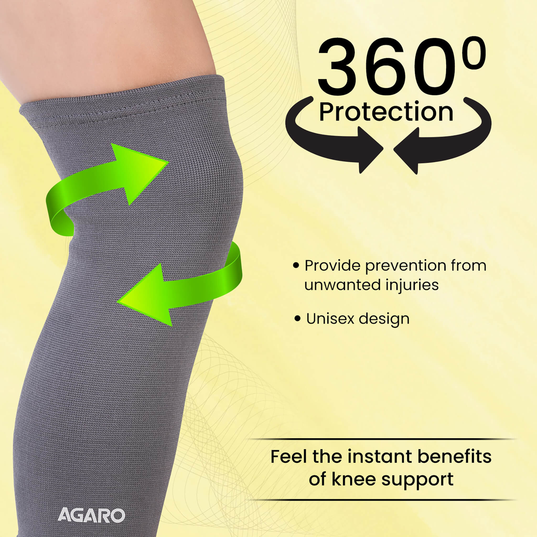 Tubular Stretchable Knee Cap,  Breathable Fabric, Uniform Compression, Relieves Muscle Pain, Joint Pain, Injury Recovery, For Workout, Running, For Men And Women, Medium, Grey, Pack of 2 - Image 4