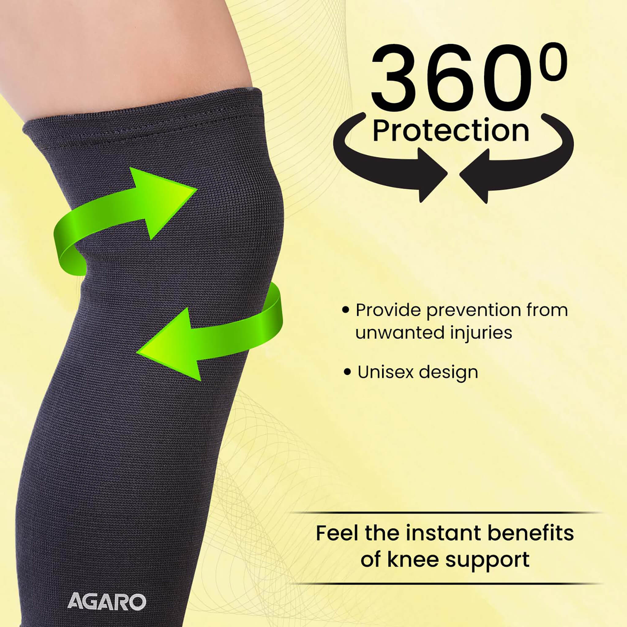 Tubular Stretchable Knee Cap,  Breathable Fabric, Uniform Compression, Relieves Muscle Pain, Joint Pain, Injury Recovery, For Workout, Running, For Men And Women, XXL, Black, Pack of 2 - Image 4