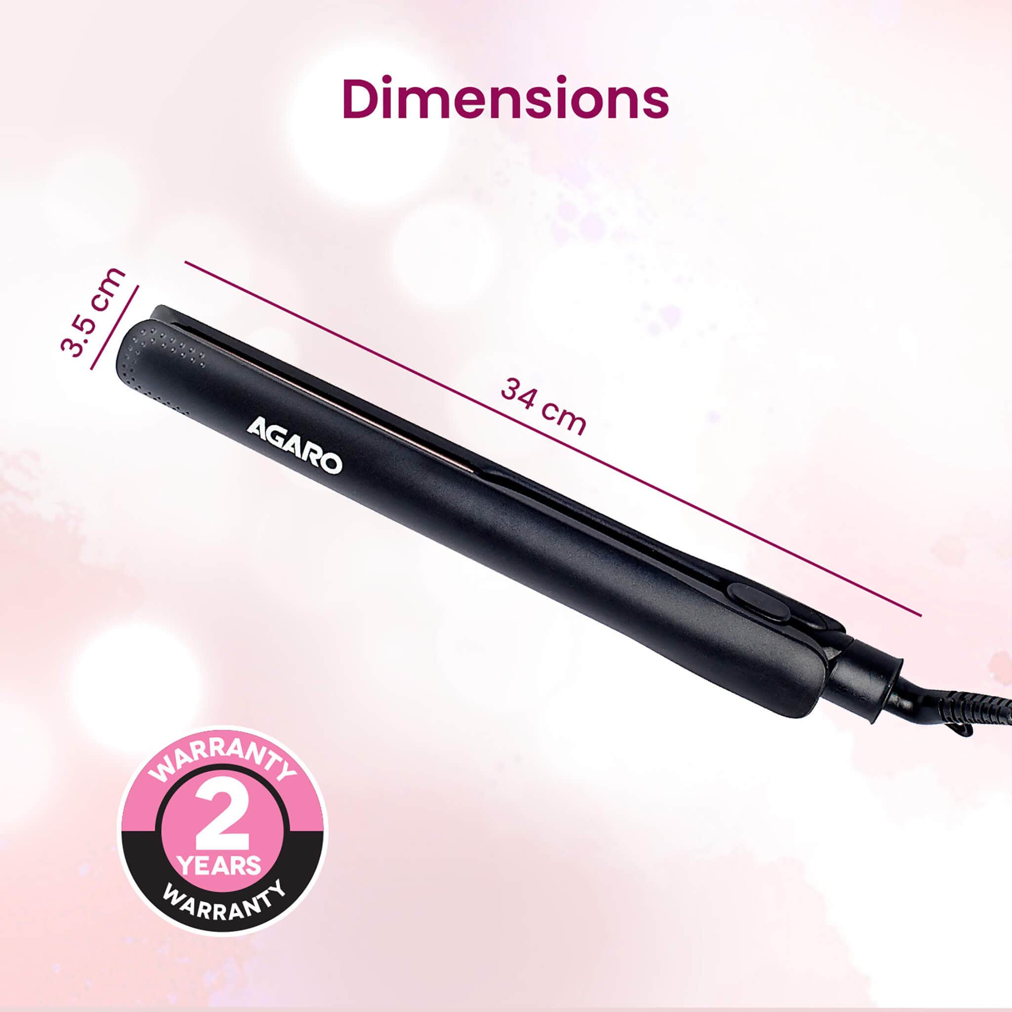 HS1907 Hair Straightner - Black - Image 6