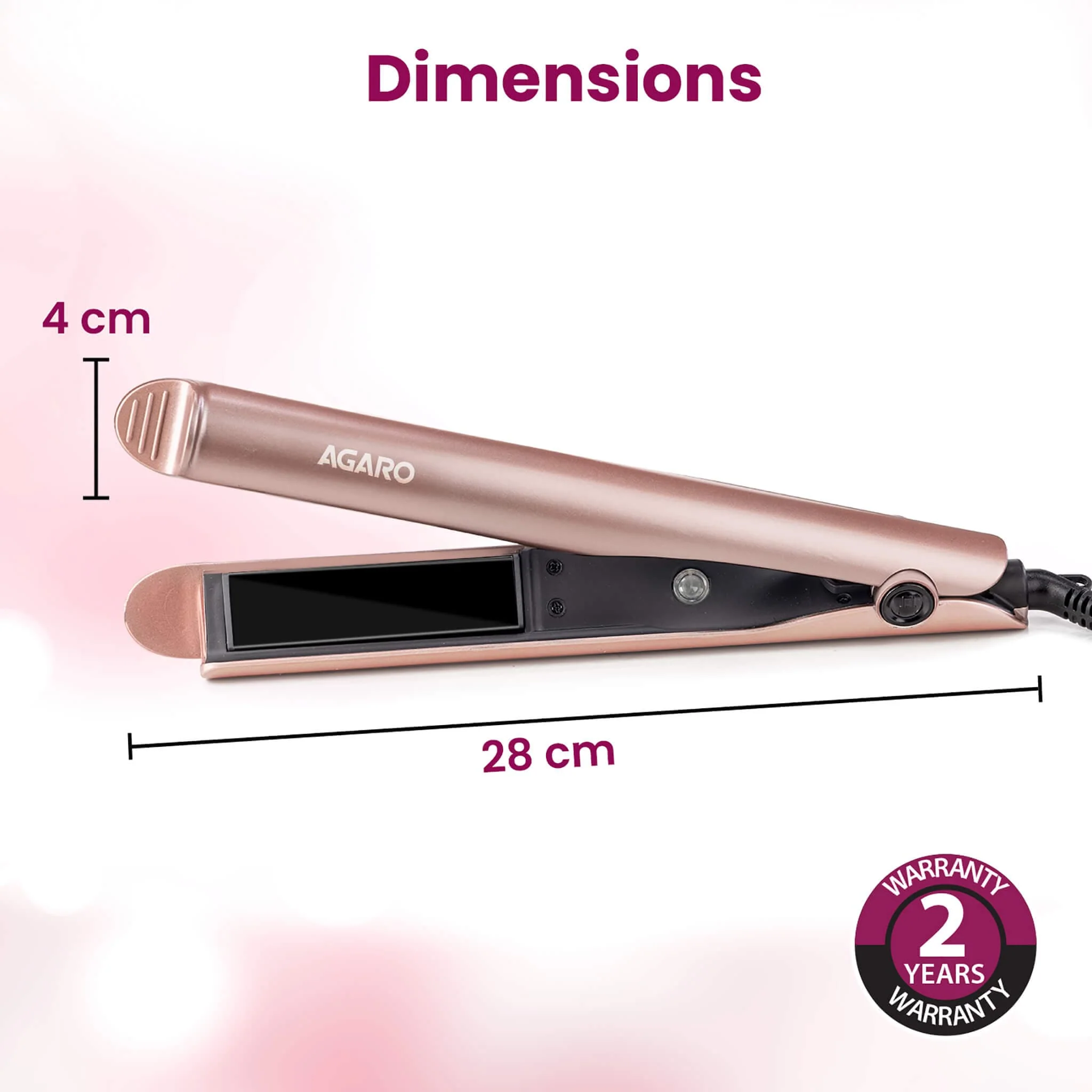 HS1927 Hair Straightner - Rose Gold - Image 6