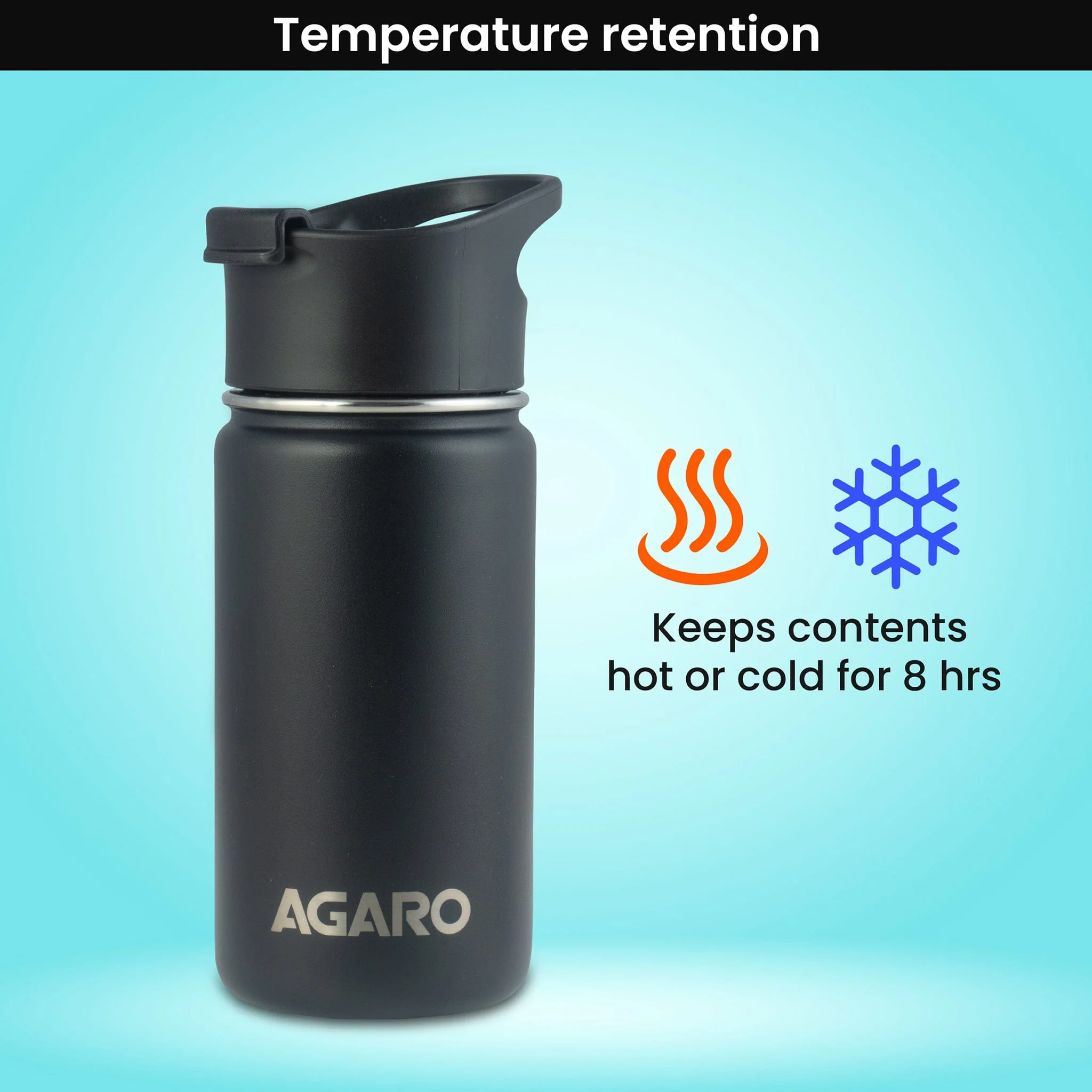 Imperial Vacuum Flask 420ml Black - Image 3