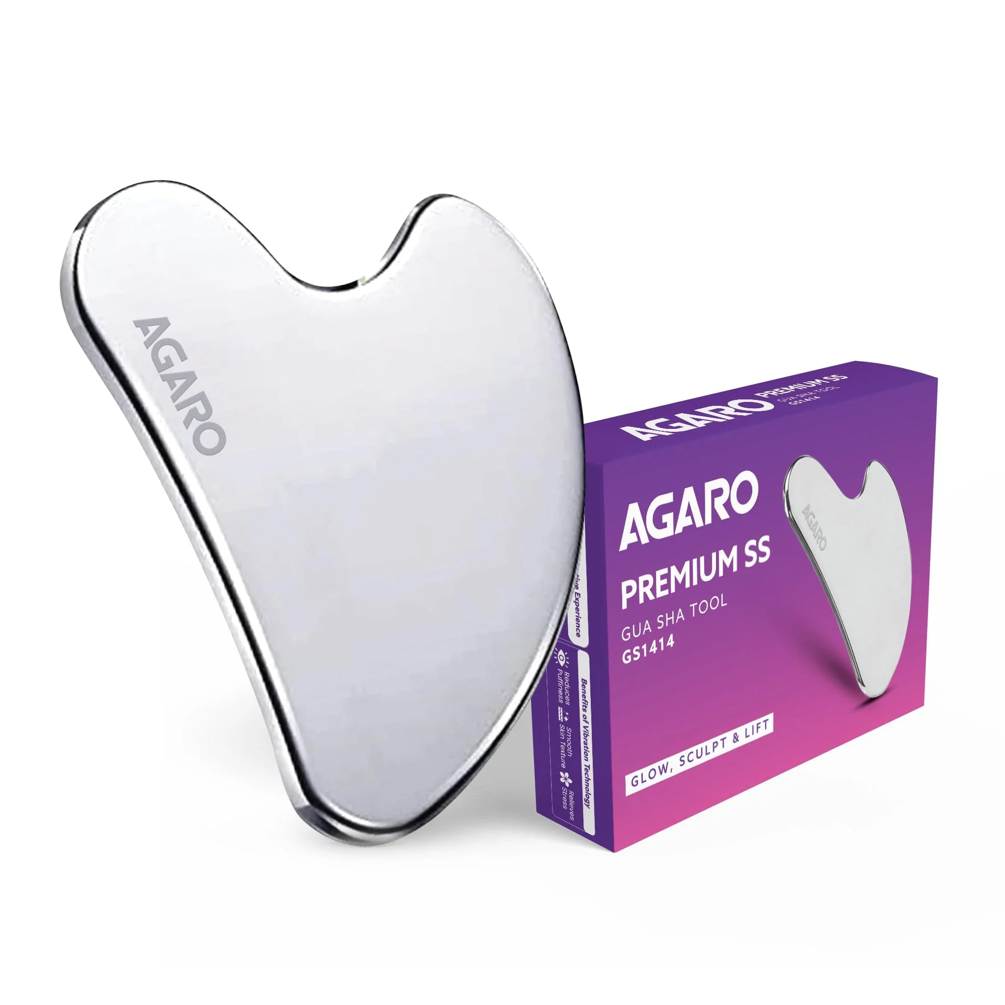 Premium Stainless Steel Gua Sha Tool – Facial Massager for Face, Neck & Eyes, Tightens Skin, Reduces Wrinkles & Relaxes Muscles, improve circulation, reduce puffiness, enhance skin elasticity