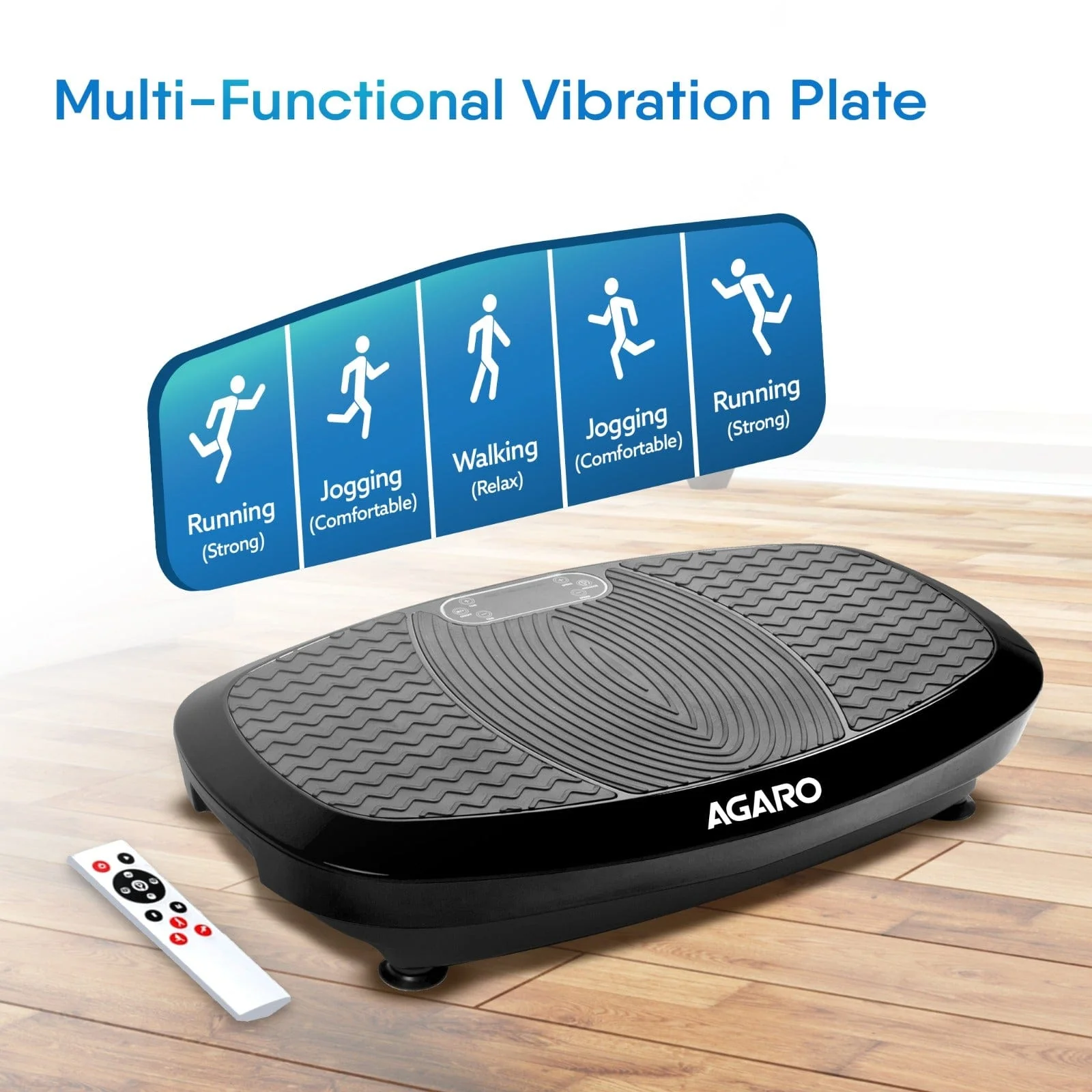 Royal 3D Vibration Plate Massager, Gym & Workout Machine , Muscle To ning, Calorie Burning, Weight Loss, 5 Auto Programs, Manual Mode, 180 Speeds, Adjustable Timer, With Remote & 2 Balance Straps - Image 4