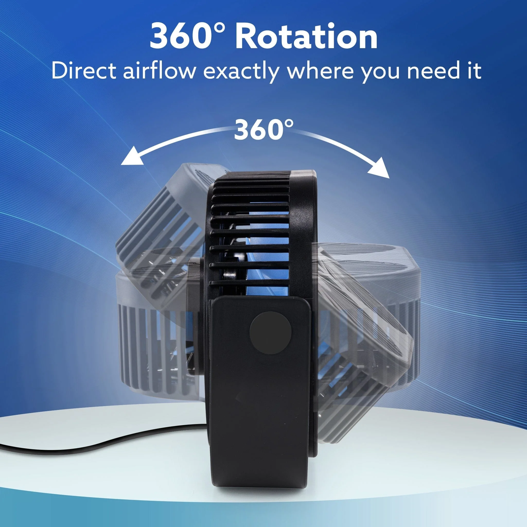 Signify USB Desk Twin Fan, Portable Dual Table Cooling Fan with 5 Blades & 3 Speed Option, USB Powered, Dual Mode, Ultra Quiet, Aromatherapy, Rotatable Table Desk Fan for Home, Office, Black - Image 11