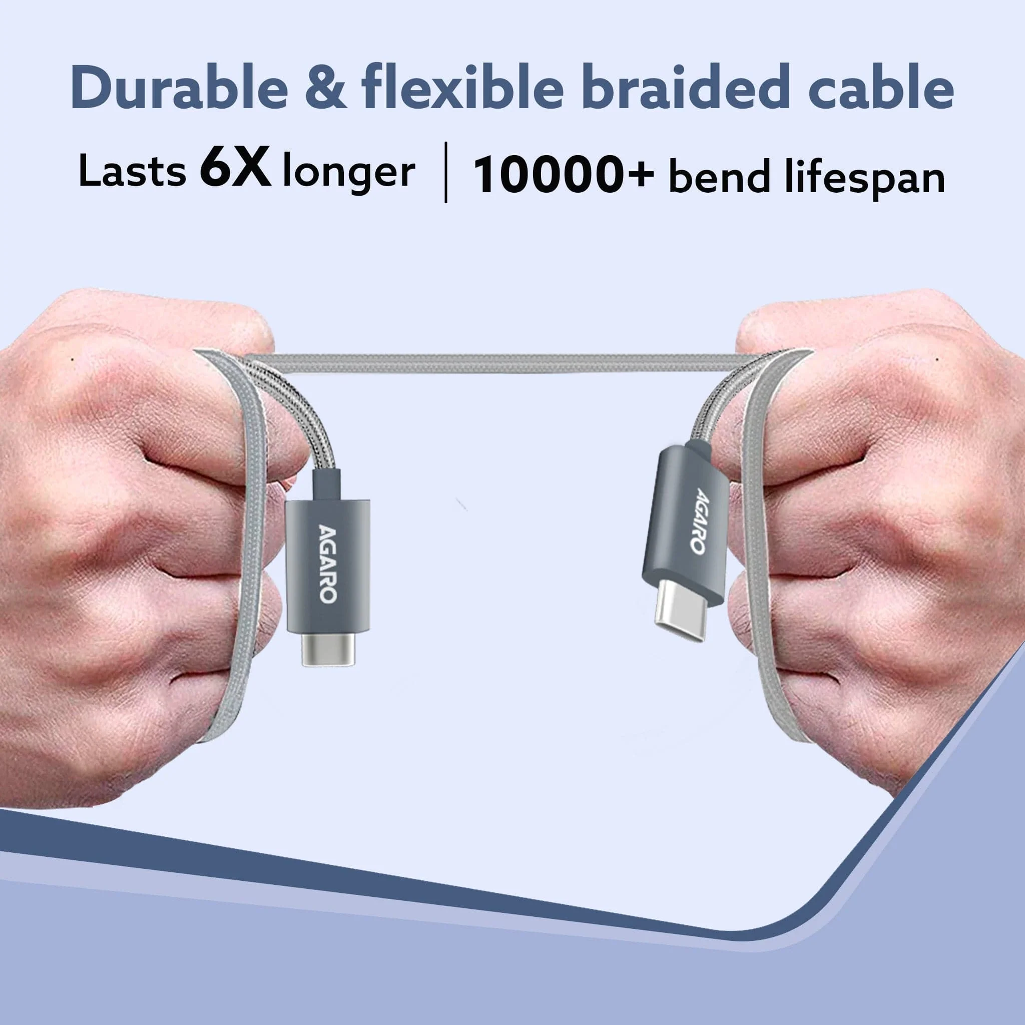 Type C to Type C Cable, 100W, 5A, Supports PD, Nylon Braided Fast Charging Cable, Compatible With Type C Devices Including Android Phone, iPhone, Laptop & MacBook, 2M, 480 Mbps Data Transmission - Image 5