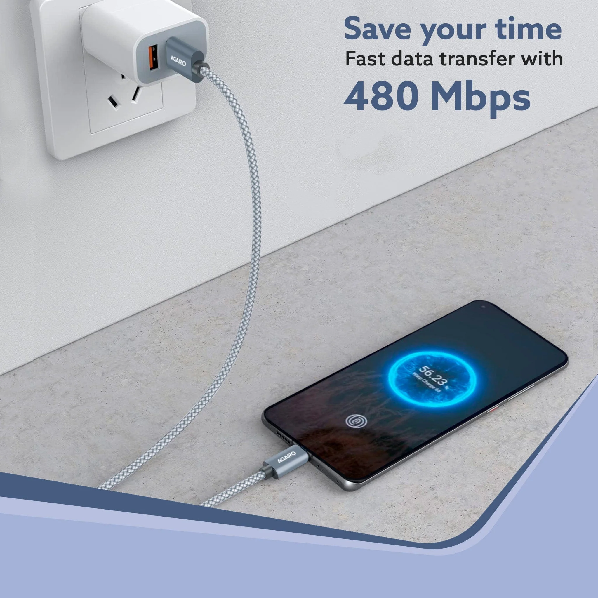 Type C to Type C Cable, 140W, Supports PD, Nylon Braided Fast Charging Cable, Compatible With Type C Devices Including Android Phone, iPhone, Laptop & MacBook etc, 1.5M, 480 Mbps Data Transmission - Image 3